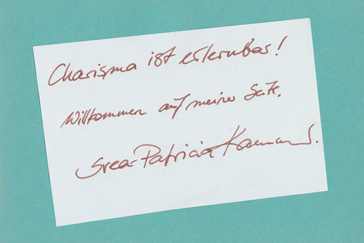 Schriftzug Svea-Patricia Kammer